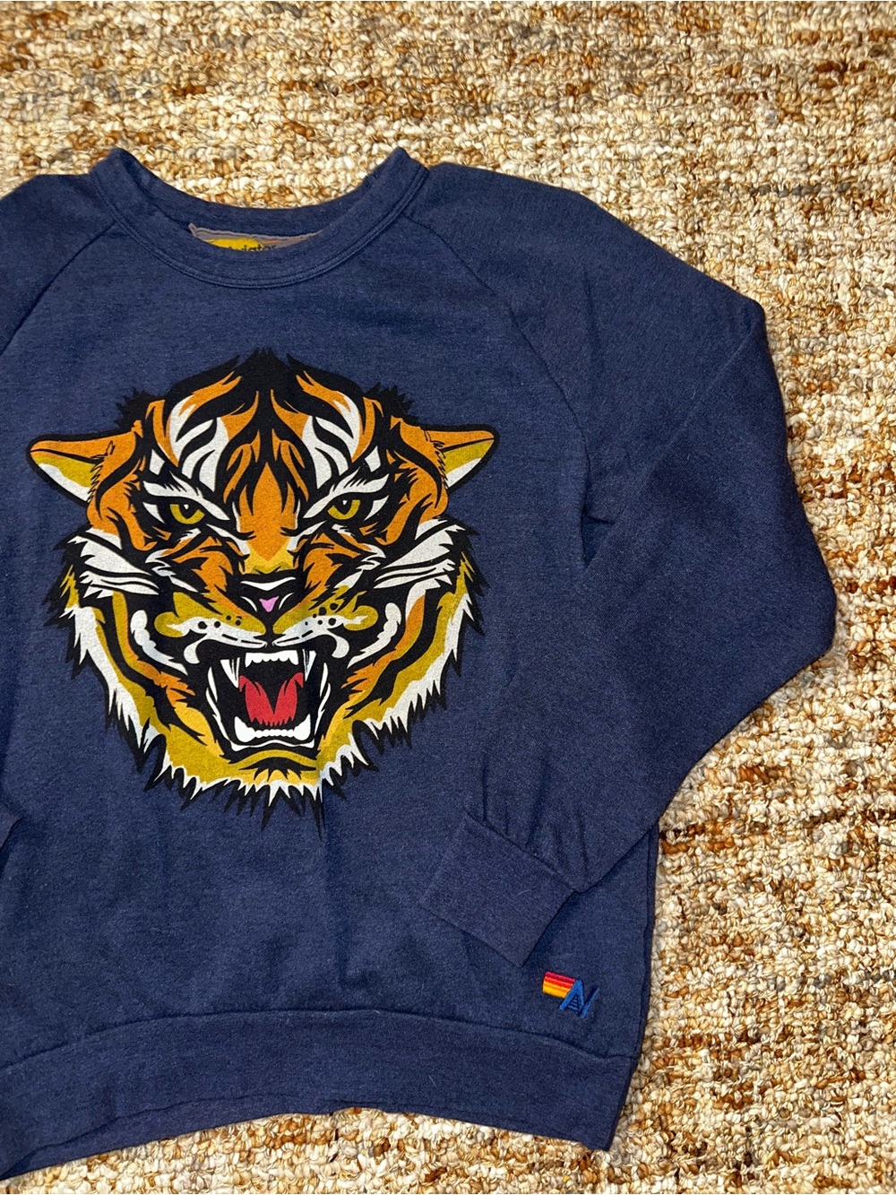 Aviator Nation Navy Sweatshirt with Bold Tiger Graphic - Picture 2 of 6